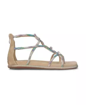 Сандалии на молнии с блестящими ремешками Alma En Pena, бежевый