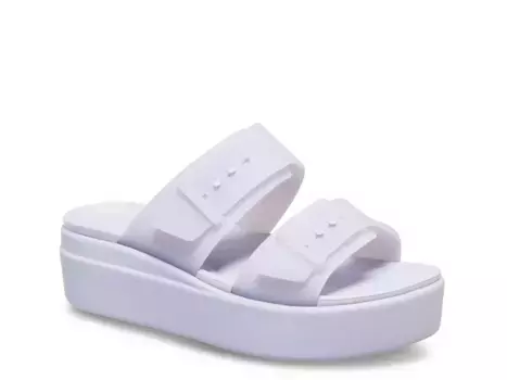 Сандалии на низком клине - женские Crocs, Purple Moon