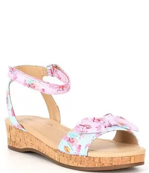 Сандалии на платформе Copper Key для девочек Dearisst с бантом (молодежная), цветочный