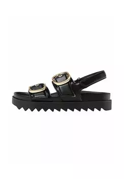 Сандалии на платформе FLAT WITH BUCKLES Stradivarius, цвет black