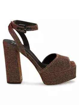 Сандалии на платформе на блочном каблуке Giuseppe Zanotti, цвет Rosso