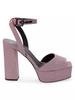 Сандалии на платформе на блочном каблуке Giuseppe Zanotti, цвет Viola