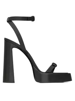 Сандалии на платформе Platz из гладкой кожи Saint Laurent, неро