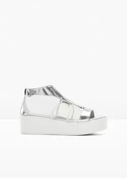 Сандалии на платформе Rainbow, серебристый