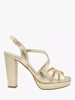 Сандалии на платформе rebecca с ремешками на блочном каблуке Paradox London, цвет Champagne