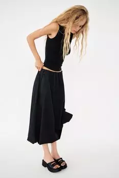 Сандалии на платформе с бантами ZARA, черный