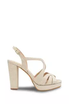 Сандалии на платформе с блестками 'Rebecca' Paradox London, золото