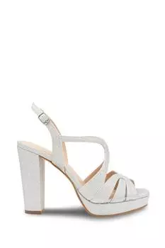 Сандалии на платформе с блестками 'Rebecca' Paradox London, серебро