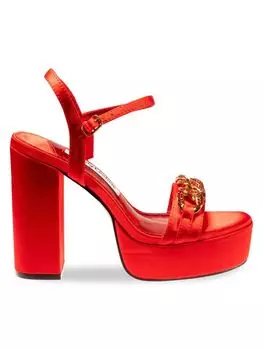 Сандалии на платформе с цепочкой и цепочкой для танцев для танцев Lady Couture, красный