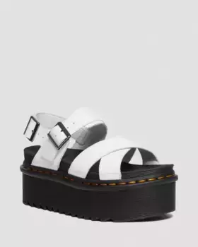 Сандалии на платформе с кожаным ремешком Dr. Martens Voss II Athena, цвет White — Athena