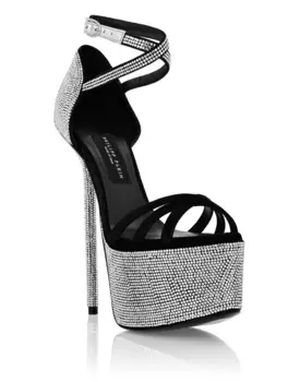 Сандалии на платформе с кристаллами Philipp Plein, белый