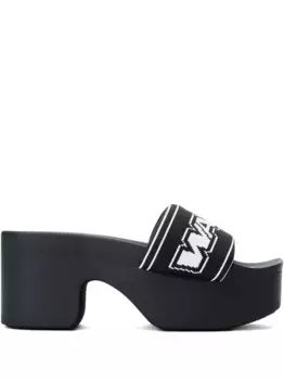 Сандалии на платформе с логотипом Alexander Wang, черный