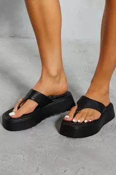 Сандалии на платформе с ремешками под кожу MISSPAP, черный