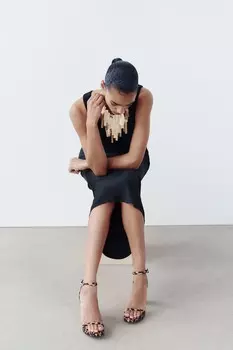 Сандалии на платформе с животным принтом ZARA, цвет leopard