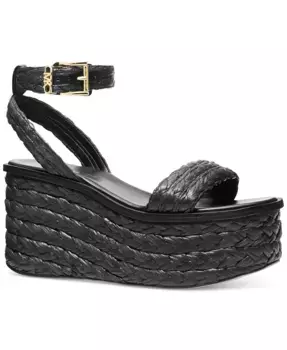 Сандалии на платформе Sandra Buckles с эспадрильной подошвой Michael Kors, черный