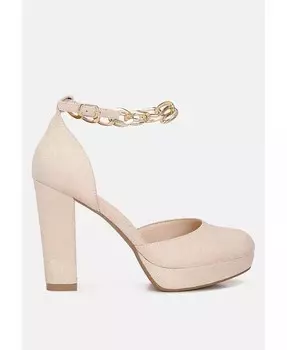 Сандалии на платформе со сменным ремешком на щиколотке Inigo London Rag, бежевый