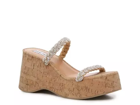 Сандалии на платформе Steve Madden Dayna, серебряный металлик