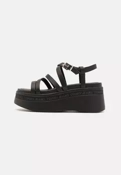 Сандалии на платформе STRAPPY WEDGE Tommy Jeans, цвет black