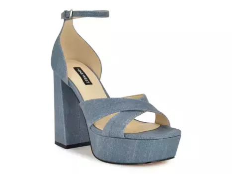 Сандалии на платформе Vicky Nine West, Denim Blue Fabric
