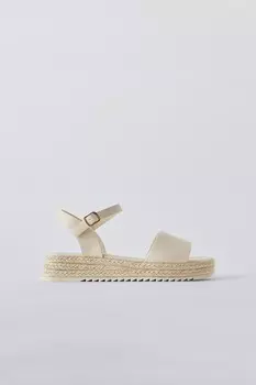 Сандалии на платформе ZARA, экрю белый