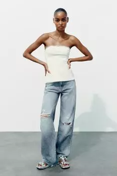 Сандалии на плоской плоской плоской плоской плоской плоской одежде со стразами ZARA, серебряный