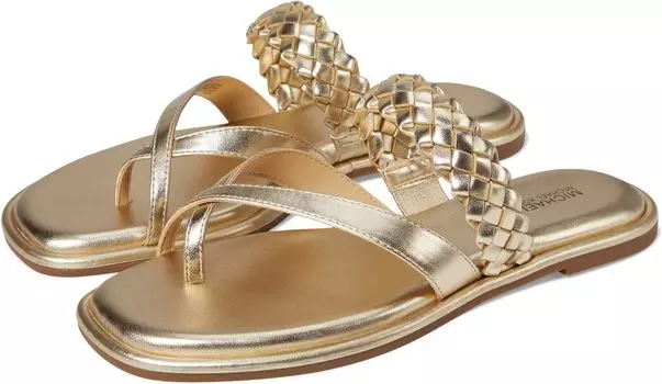 Сандалии на плоской подошве Alba Thong Slide MICHAEL Michael Kors, цвет Pale Gold