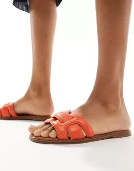 Сандалии на плоской подошве ALDO Elanaa из оранжевой кожи