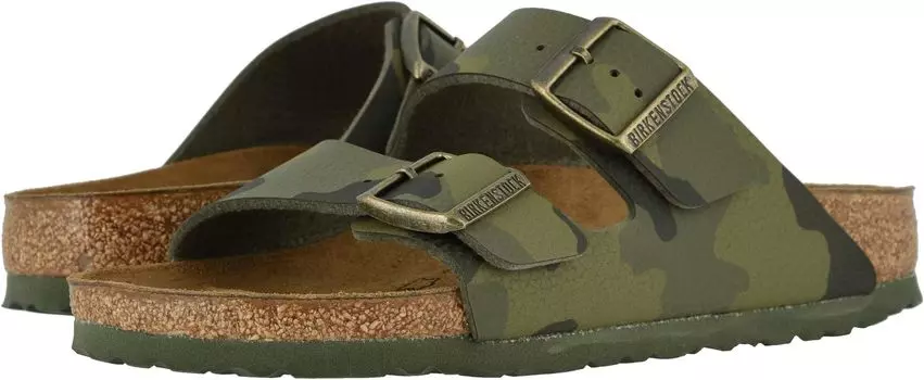 Сандалии на плоской подошве Arizona Camo Birkenstock, цвет Desert Soil Khaki Birko-Flor