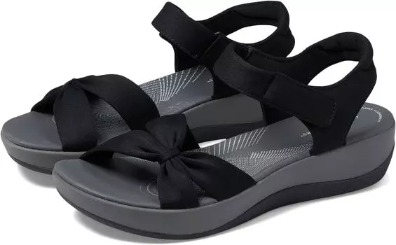 Сандалии на плоской подошве Arla Shore Clarks, цвет Black Textile