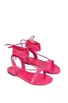 Сандалии на плоской подошве 'Arlie' со шнуровкой и ремешками XY London, розовый