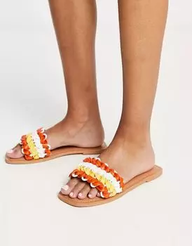Сандалии на плоской подошве ASOS Flora разных цветов
