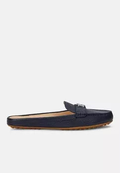 Сандалии на плоской подошве BARNSBURY PEBBLED LEATHER MULE Ralph Lauren, темно-синий
