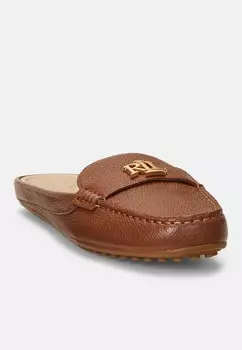 Сандалии на плоской подошве BARNSBURY PEBBLED LEATHER MULE Ralph Lauren, светло-коричневый