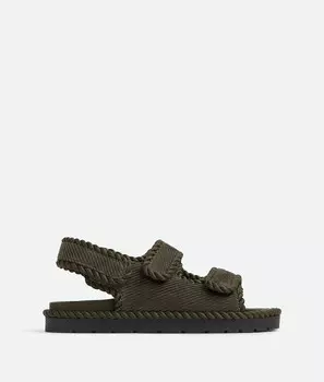 Сандалии на плоской подошве Bottega Veneta, нейтральный/серо-зеленый