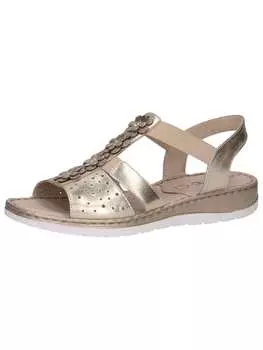 Сандалии на плоской подошве Caprice, цвет lt.gold comb