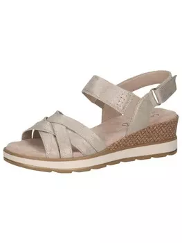 Сандалии на плоской подошве Caprice, цвет taupe metallic