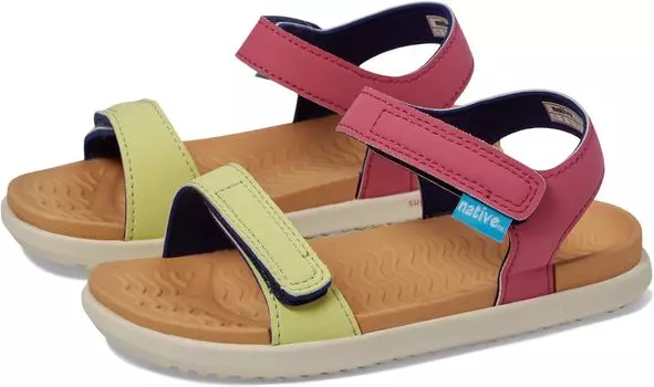 Сандалии на плоской подошве Charley Sugarlite Block Native Shoes Kids, цвет Dazzle Morning/Papaya Orange/Bone White