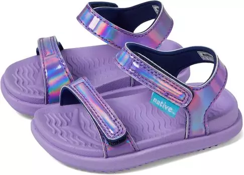 Сандалии на плоской подошве Charley Sugarlite Hologram Native Shoes Kids, цвет Healing Hologram/Healing Purple/Healing Purple