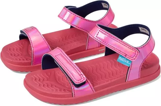 Сандалии на плоской подошве Charley Sugarlite Hologram Native Shoes Kids, цвет Dazzle Hologram/Dazzle Pink/Dazzle Pink