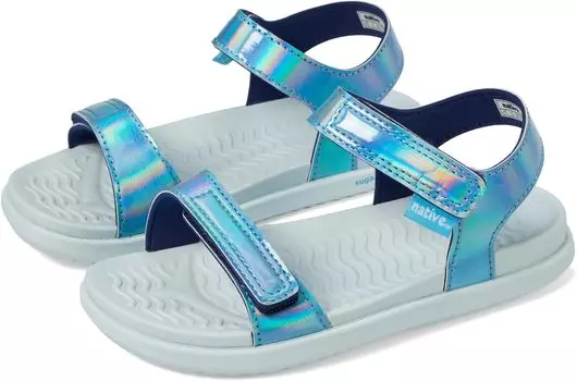 Сандалии на плоской подошве Charley Sugarlite Hologram Native Shoes Kids, цвет Sky Hologram/Coastal Blue/Coastal Blue