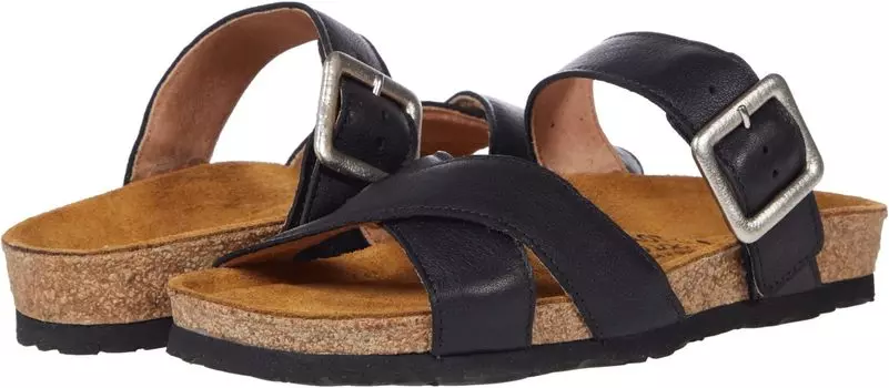 Сандалии на плоской подошве Chicago Naot, цвет Soft Black Leather