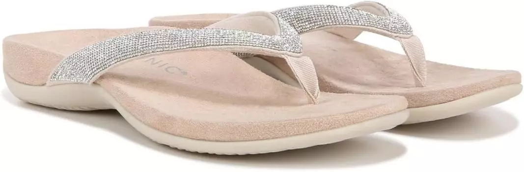 Сандалии на плоской подошве Dillon Shine VIONIC, цвет Cream Rhinestone