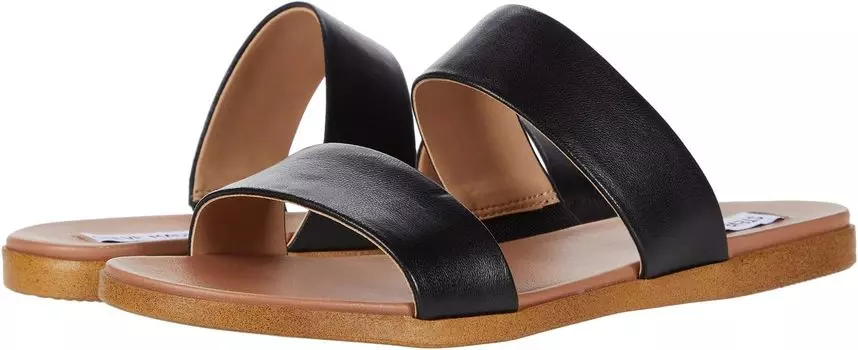 Сандалии на плоской подошве Dual Flat Sandal Steve Madden, черная кожа