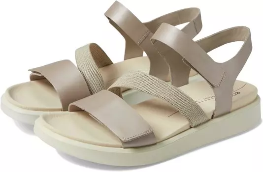 Сандалии на плоской подошве Flowt 2 Band Sandal ECCO, цвет Grey Rose Metallic