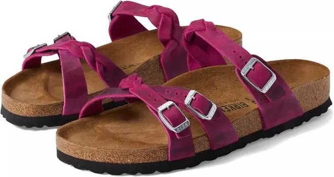 Сандалии на плоской подошве Franca Braid - Oiled Leather Birkenstock, цвет Festival Fuchsia Oiled Leather