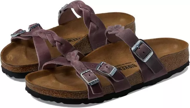 Сандалии на плоской подошве Franca Braid - Oiled Leather Birkenstock, лаванда