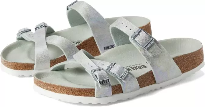 Сандалии на плоской подошве Franca Iridescent Birkenstock, цвет Iridescent Matcha Microfiber
