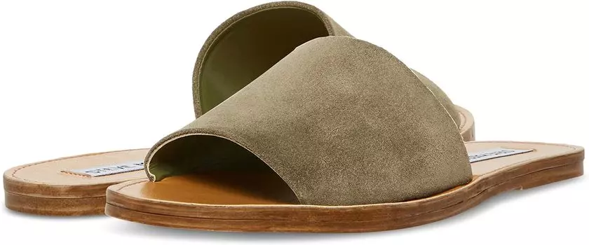 Сандалии на плоской подошве Grace Slide Sandal Steve Madden, цвет Khaki Suede