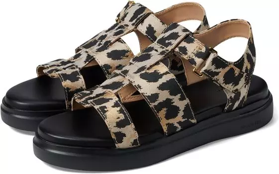 Сандалии на плоской подошве Grandpro Rally Fisherman Sandal Cole Haan, цвет Leopard Jacquard/Black