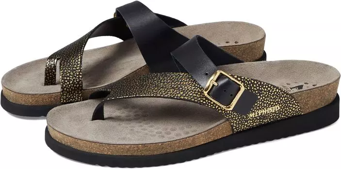 Сандалии на плоской подошве Helen Mix Mephisto, цвет Gold Condor/Black Waxy